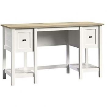 Shaker Style Soft White Home Office Desk with Lintel Oak Finish