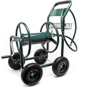 Carro Enrollador de Manguera de Jardín 19 mm (3/4') hasta 70 m con Neumáticos de Ø 25 cm