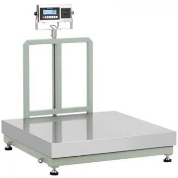 Báscula de plataforma Steinberg Systems - 300 kg / 20 g - Superficie de pesaje en acero inoxidable 100 x 100 cm - LCD con impresora de etiquetas