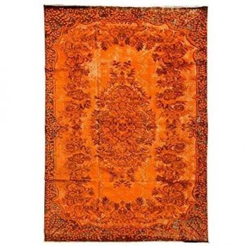 Alfombra Oriental Auténtica Hecha a Mano en Lana Naranja 160x276 OYMALI