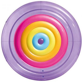 Colchoneta hinchable arcoíris 57285EU INTEX - Isla hinchable gigante de 201 cm, diseño arcoíris, cuerda de agarre, 2 cámaras de aire, incluye parche reparación, flotador doble
