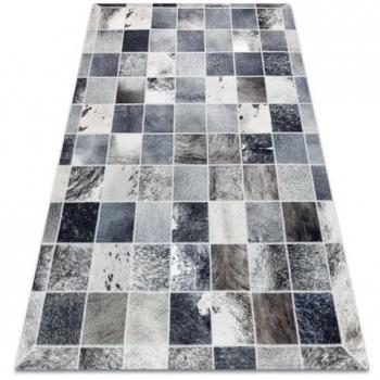 Alfombra Patchwork 21716 Gris - Piel de Vacuno, Diseño Rectangular, 120x170 cm