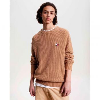 Jersey Tommy Jeans Tonal XS Badge Camel Hombre