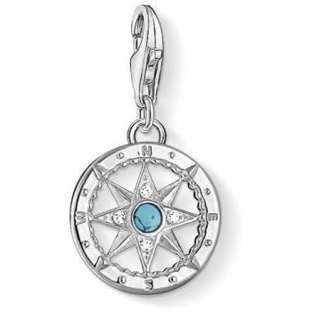 Colgante Charm de Plata 925 Brújula con Zircón y Turquesa Sintética - Thomas Sabo 1228-405-17