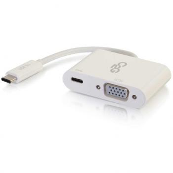 C2G 80495 adaptador de cable USB-C VGA, USB-C Blanco - Adaptador para cable