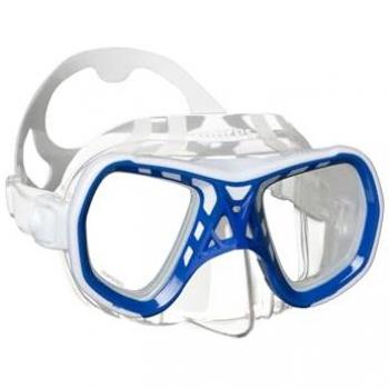 Máscara de Buceo Mares Spyder, Doble Lente, Volumen Reducido, Adulto, Talla Única, Blanco/Azul