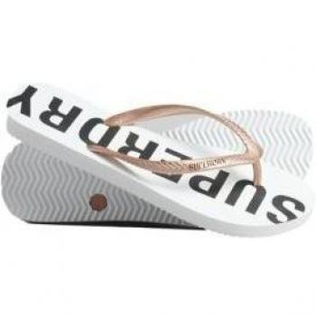 Superdry Women's Code Core Sport Vegan Flip-Flops White/Black Size S