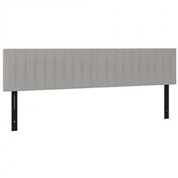 Cabeceros 2 unidades de tela gris claro 90x5x78/88 cm