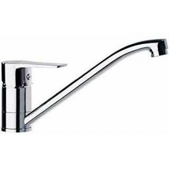 Ramon Soler Grifo de Fregadero de Cocina Monomando con Caño Bajo Cromado con Sistema C2 de Ahorro de Agua Serie Titanium - Cromo