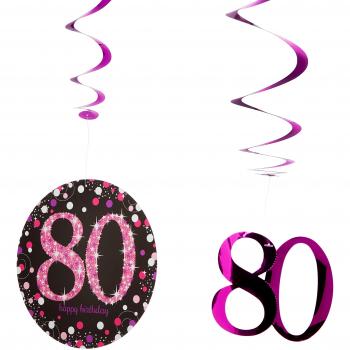 Amscan International – 9901755 rosa espiral de celebración de 80º Kit de decoración