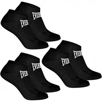Pack de 3 Pares de Calcetines Cortos Deportivos Everlast, Color Negro, Talla 39-42, Unisex Adulto