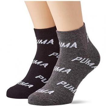 PUMA Bwt Quarter Socks (2 Pack) Calcetines, Black/White, 43/46 Unisex Adulto