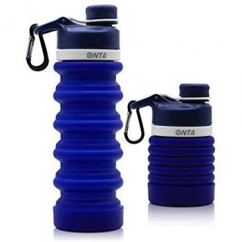 ONTA Botella De Agua Plegable-Botella De Agua Plegable De Silicona Libre De BPA para Viajes,Aprobada por La FDA,Botella De Agua Portátil De Silicona De Grado Alimenticio a Prueba De Fugas para Viajes