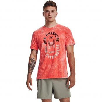 Camiseta de Hombre Under Armour Run Everywhere - Coral - Talla Mediana