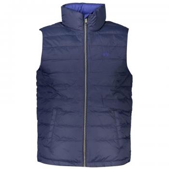 La Martina Sleek Sleeveless Embroidered Blue Jacket - XXL