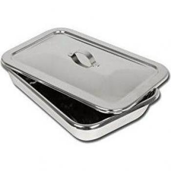 Gima S.P.A 26606 instrumento de acero inoxidable bandeja con tapa, 264 mm x 172 mm x 47 mm