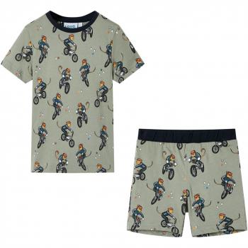 Pijama de manga corta infantil caqui claro 92