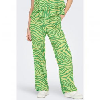 Only Pantalón palazzo verde para mujer con cintura elástica y estilo elegante