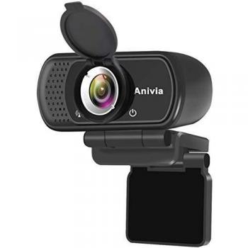 Anivia Cámara Web Full HD 1080p con Micrófono de Mano W5 Desktop Mini Cámara USB Portátil Plug and Play Micrófono Incorporado Flexible para Videollamadas