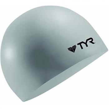 TYR Silicon No Wrnkl Gorro de Natación, Unisex Adulto, Plata, Talla Única