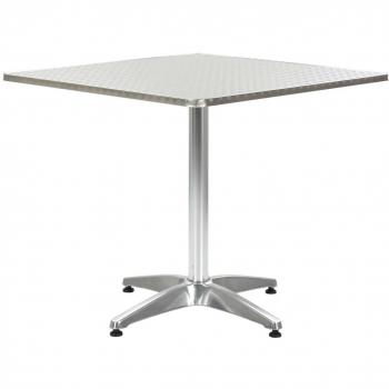 vidaXL Garden Table Silver 80x80x70 cm Aluminium