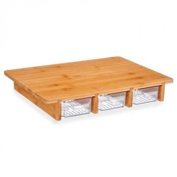 Tabla de Cortar de Bambú San Ignacio Kinvara 40x28x6 cm con 3 Compartimentos
