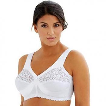 Glamorise MagicLift Cotton Wireless Support Bra - White, Size 44-F