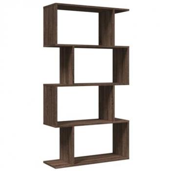 Librería divisora 4 niveles madera marrón roble 70x24x129 cm