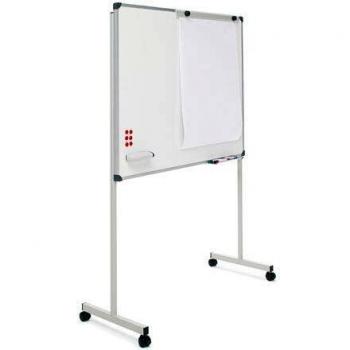 Pizarra Blanca en acero vitrificado con soporte en T 120*200 cm