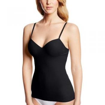 Hanro Allure 2-in-1 Padded Camisole Top for Women in Black, Size 75A