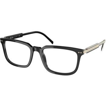 Armazones para Hombre Prada PR 13YVF Asian Fit AAV1O1 Negros con Lentes Recetadas de 53