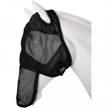 Horka anti Máscara Protectora para caballo de malla suave Net Earless Full Face Cover Protección Veil, negro