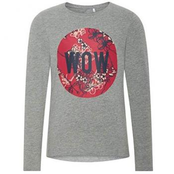 NAME IT Camiseta Manga Larga NIÑA VEEN - 134-140, Grey Melange