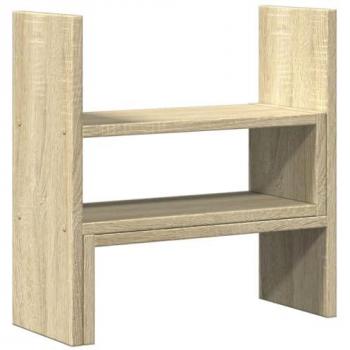 Organizador de Escritorio Ajustable de Madera de Ingeniería Roble Sonoma 40x17x41 cm