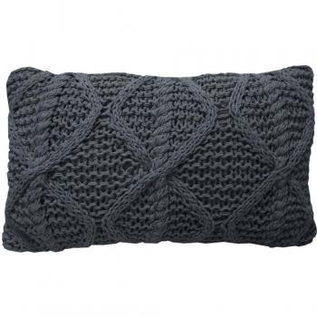 Overseas Almohada tejida 30x50 cm gris antracita