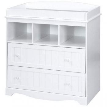 Infantastic® Cómoda Cambiador para Bebé - con 2 Cajones y 3 Compartimentos Abiertos, 50 x 93,5 x 88 cm, en Blanco - Cómoda Infantil, Organizador, Mueble para Habitación de los Niños