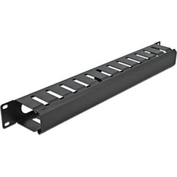 Panel de gestión de cables 19 con 2 aberturas 1U negro