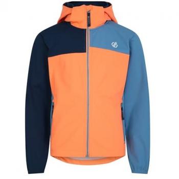 Dare2b Kids' Lightweight Cheer Softshell Jacket - Orange/Niagara Blue, Size 15-16 Years