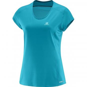 Salomon Comet Plus SS Camiseta, Mujer, Azul