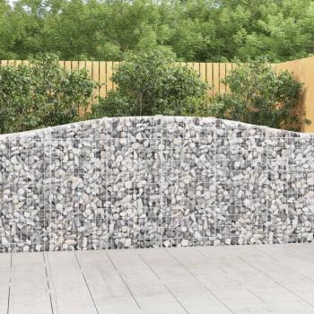 Arched Gabion Baskets Set of 4 - 400x30x100/120 cm Galvanised Iron
