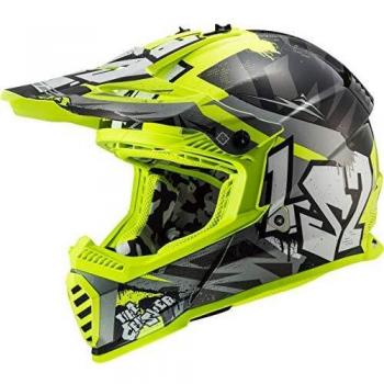 LS2 MX437J Cross Junior Fast EVO Mini Crusher Black H-V Yellow YS
