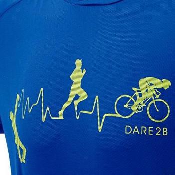 Dare2b Righteous II-Camiseta para Deporte Activo, Tejido Ligero De Secado Rápido Y con Detalles Estampados Reflectantes T-Shirts/Polos/Vests, Hombre, Olympian Blue, XXL