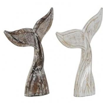 Figura Decorativa Home ESPRIT Mediterráneo Blanco Natural Decapé 25 x 6 x 33 cm (2 Unidades)