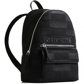 Mochila Mini Tristras Negra Estructurada Desigual Mombasa
