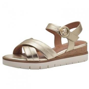 Sandalias de cuña doradas Tamaris 28202-933 para mujer, confort óptimo, número 39