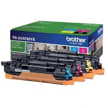 Tóner Brother TN243CMYK Multipack 4 Tóner (Negro, Amarillo, Magenta, Cian) para DCP-L3510CDW, HL-L3270CDW y MFC-L3710CW