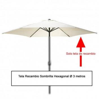 Tela Recambio Sombrilla Hexagonal Ø 3 metros