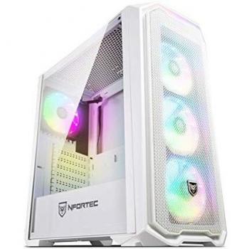Torre Gaming Nfortec Krater para PC con Cristal Templado y 4 Ventiladores RGB de 120mm incluidos