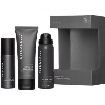 Rituals Homme Invigorating Gift Set - Men's Trial Collection with Foaming Shower Gel, Anti-Perspirant Spray, and Face Scrub