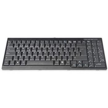 Teclado KVM DIGITUS DS-72000ES - Español, QWERTY, Cableado, Negro